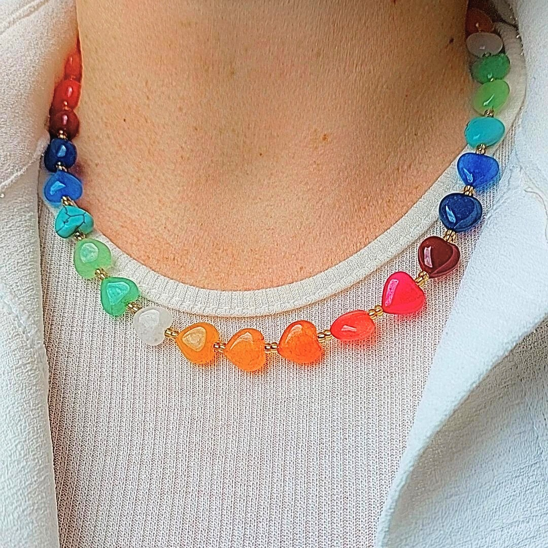 COLAR CORAÇÃO RAINBOW