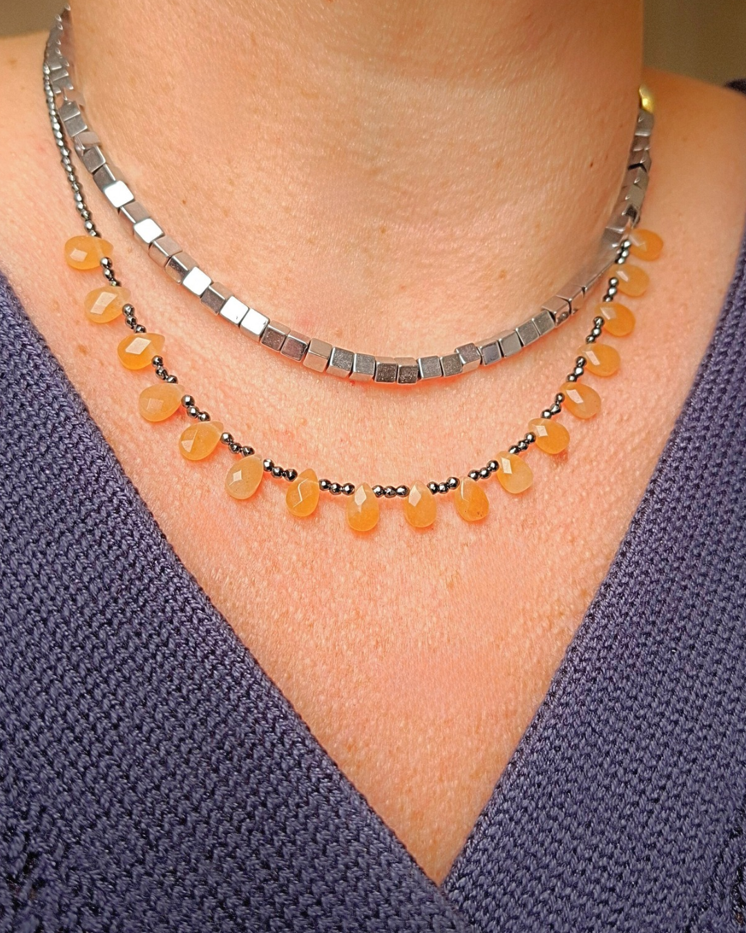 COLAR HEMATITAS COM CITRINO