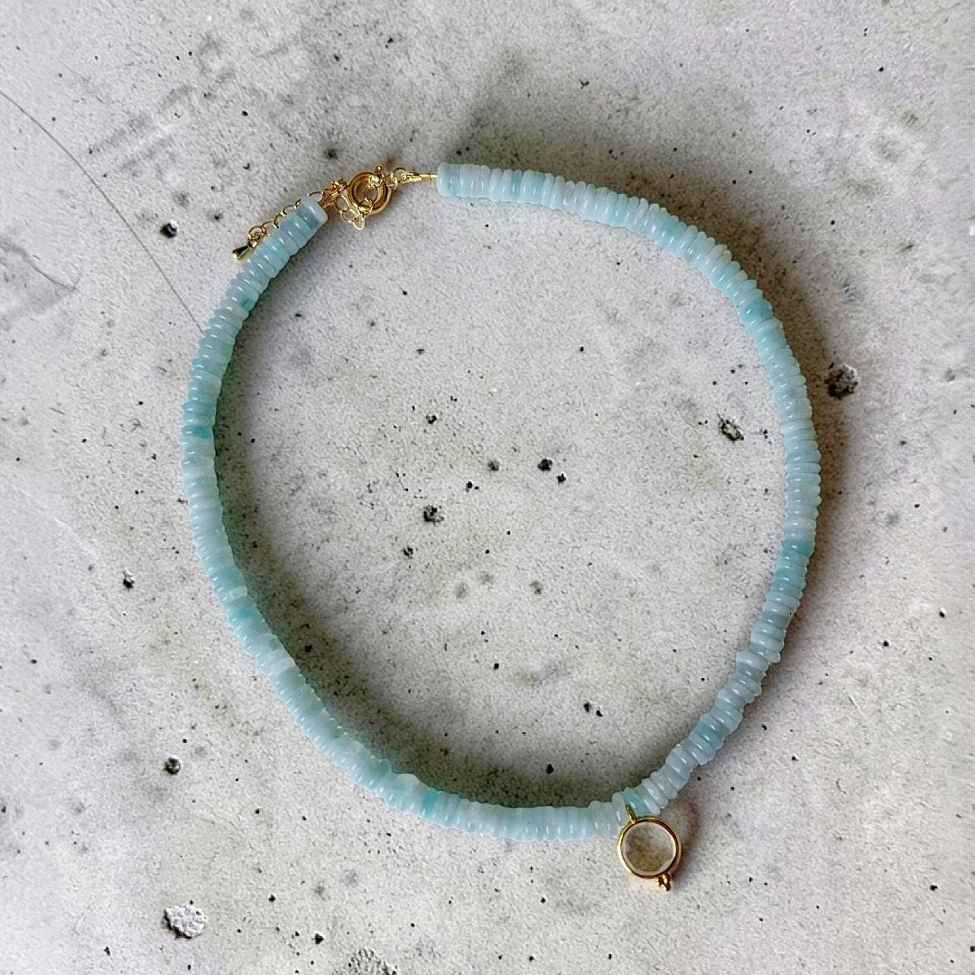 COLAR DE JADE COM CRISTAL
