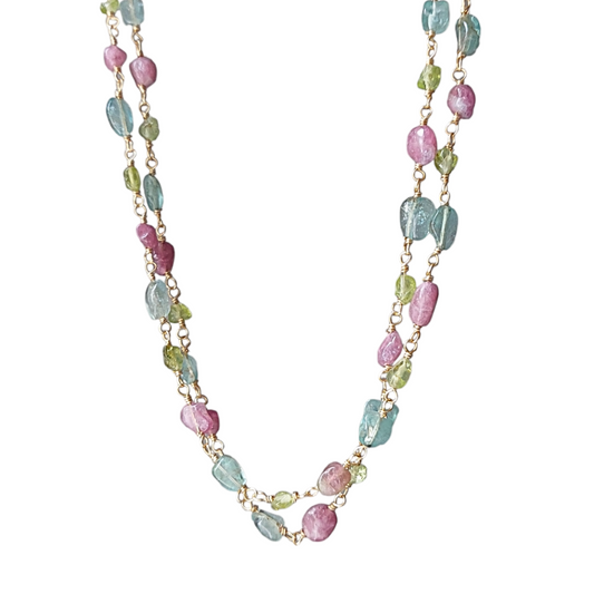 COLAR TURMALINAS COLORIDAS