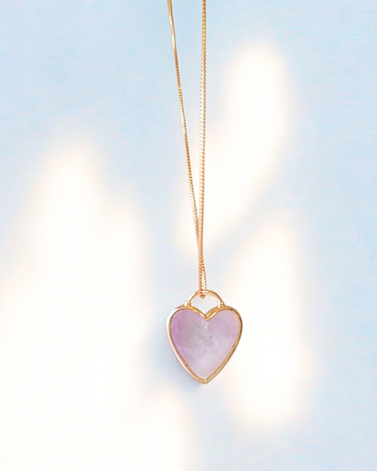 COLAR CORAÇÃO AMETISTA