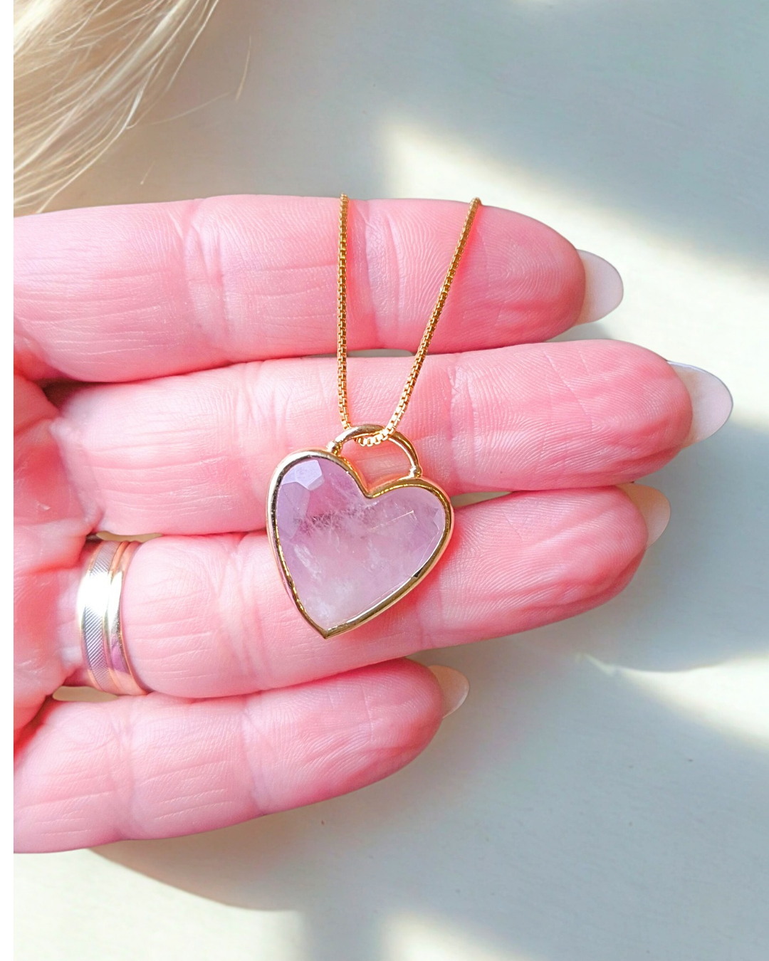 COLAR CORAÇÃO AMETISTA