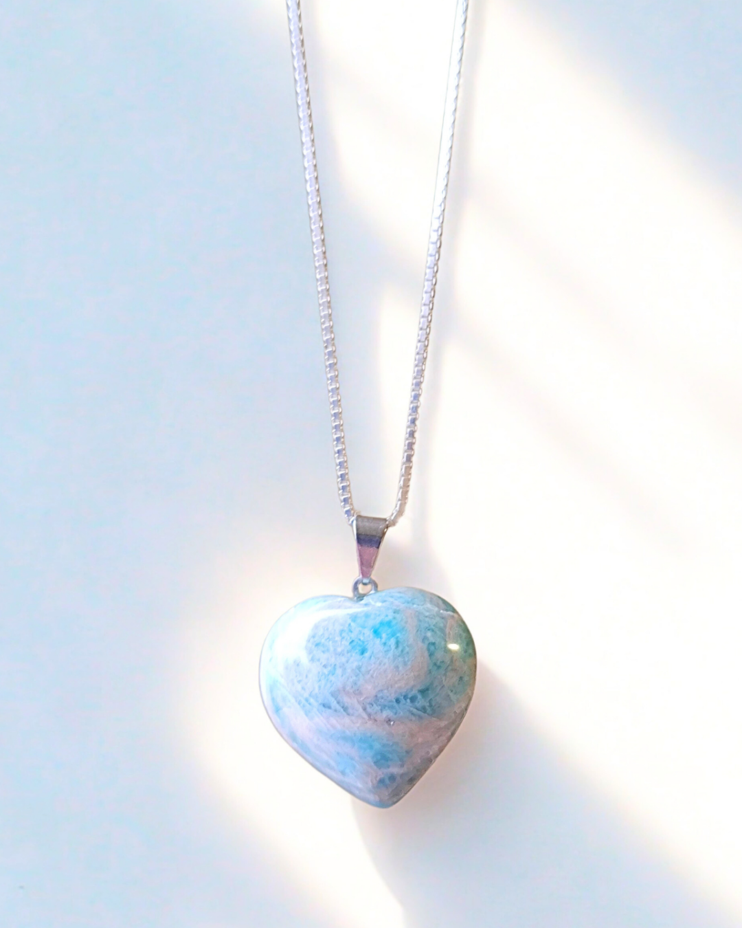 COLAR CORAÇÃO AMAZONITA