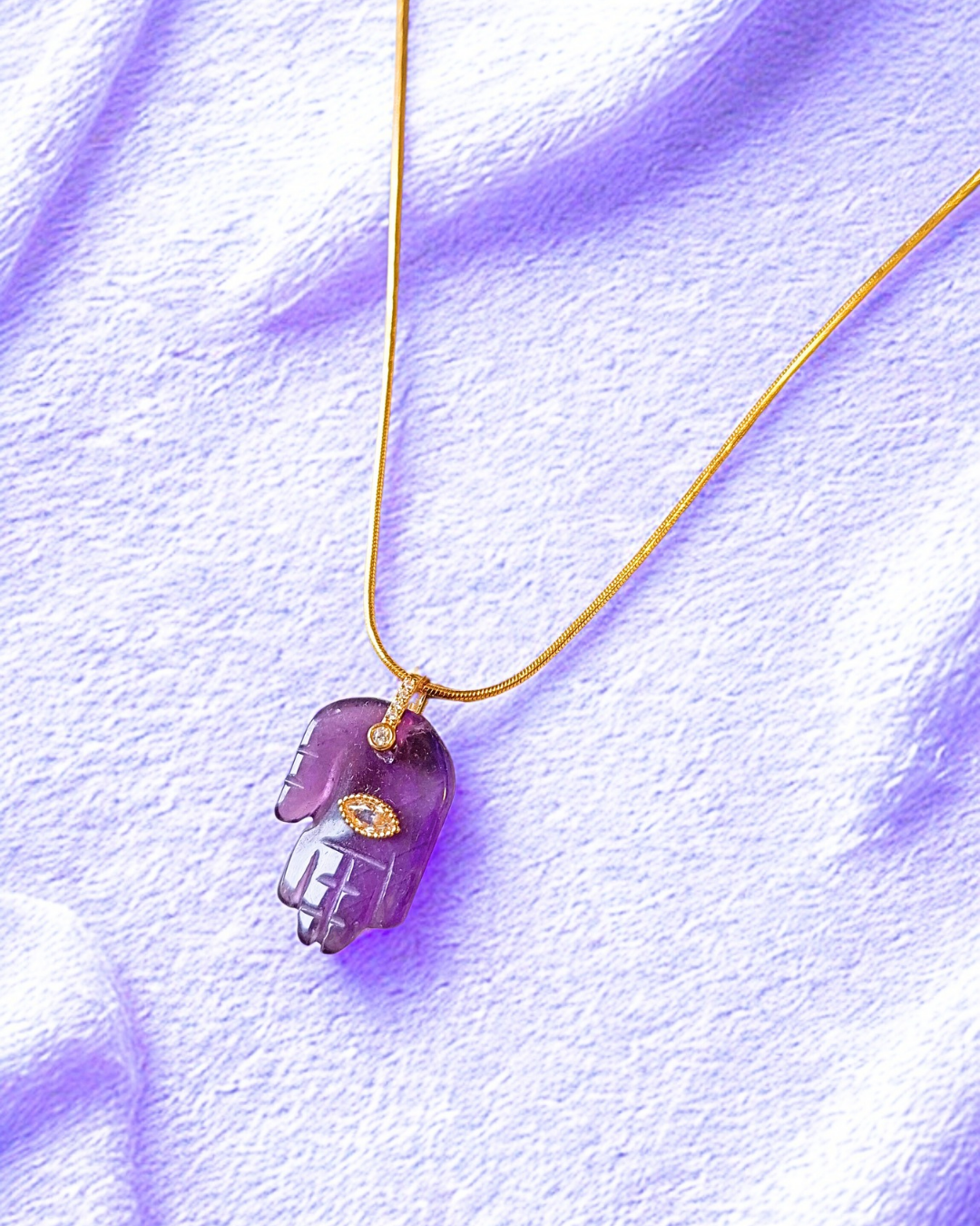 COLAR HAMSA AMETISTA