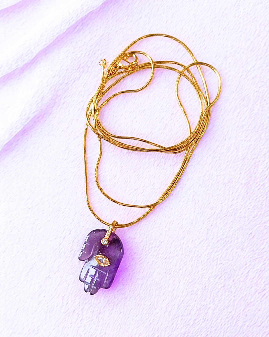 COLAR HAMSA AMETISTA
