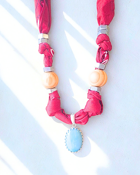 COLAR BANDANA AMAZONITA