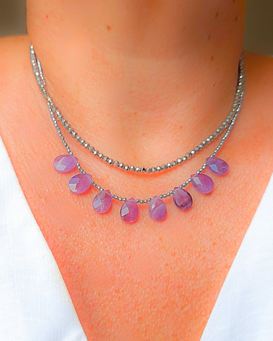 COLAR AMETISTAS GOTA