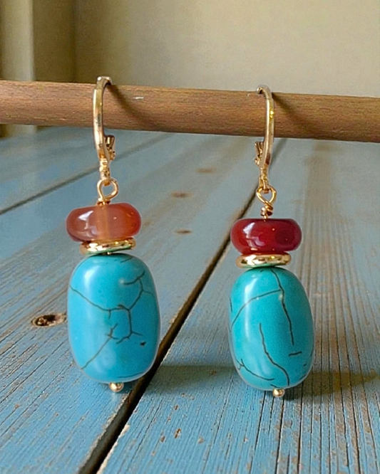 BRINCO ÁGATA E TURQUESA