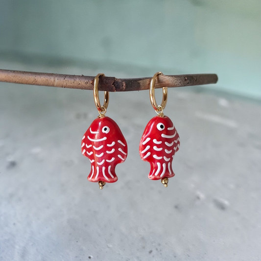 ARGOLA DE PEIXE CERÂMICA