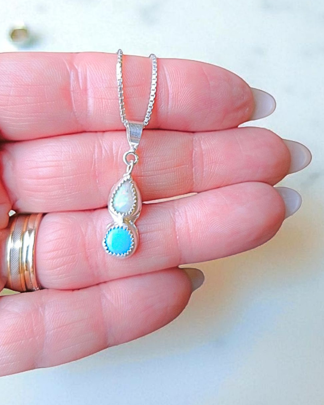 COLAR OPALA COM TURQUESA