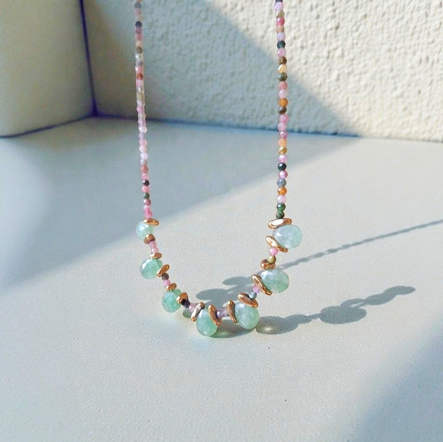 COLAR GOTAS TURMALINA