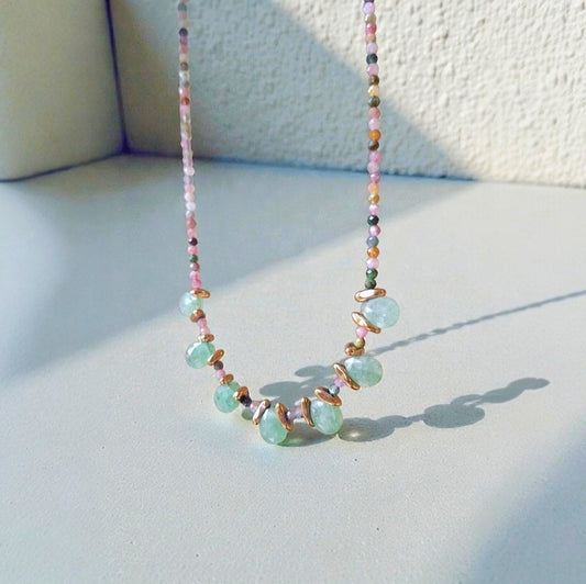 COLAR GOTAS TURMALINA