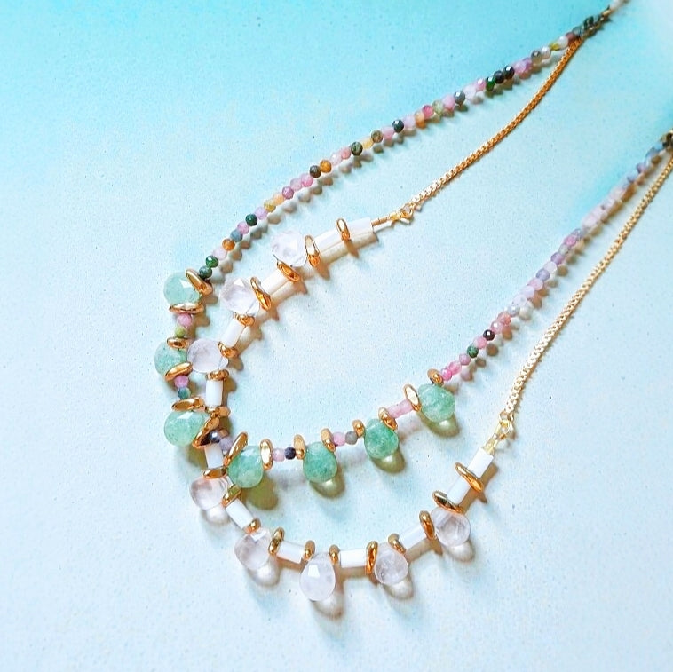 COLAR GOTAS TURMALINA