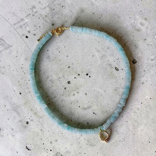 COLAR DE JADE COM CRISTAL